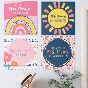 Boho Canvas Teacher Name Classroom Sign | Completely Customizable ...