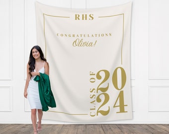 Class of 2024 Custom Graduation Party Backdrop | Personalized Congrats Grad School Colors Banner | High School Graduation | College Grad