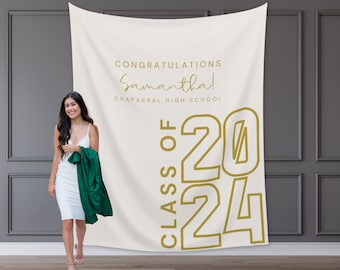 Class of 2024 Custom Graduation Party Backdrop, Personalized Congrats Grad School Colors Banner, High School Graduation, College Grad Gift