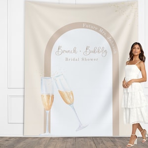 Brunch & Bubbly Bridal Shower Custom Banner, Future Mrs. Banner, Champagne Backdrop, Minimalist Bridal Shower, Engagement Party, Wedding