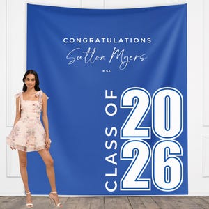 Class of 2026 Custom Graduation Party Backdrop, Congrats Grad School Colors Banner, High School Graduation, College Grad Gift