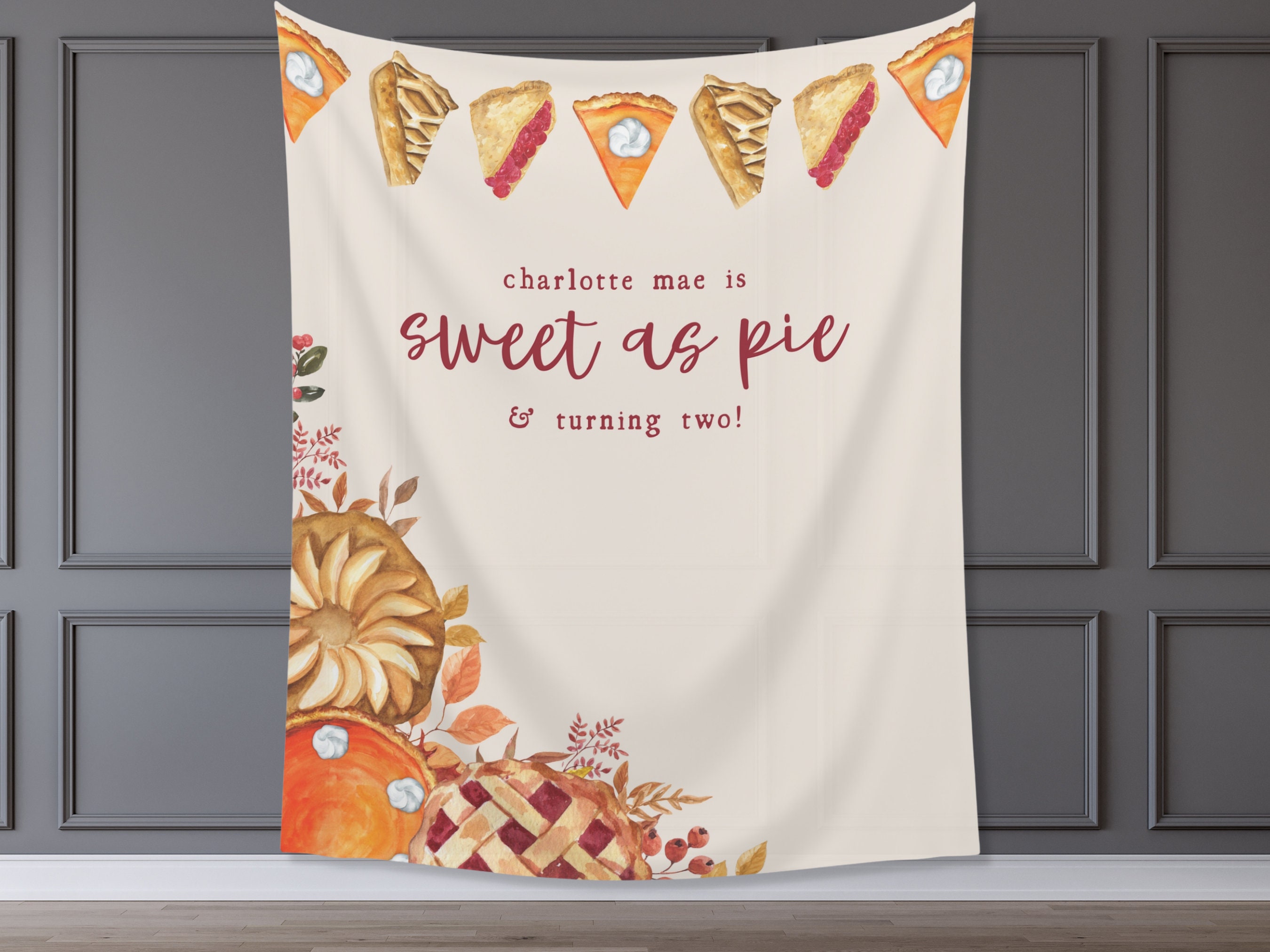 Sweet as Pie Birthday Party Custom Banner Customizable photo