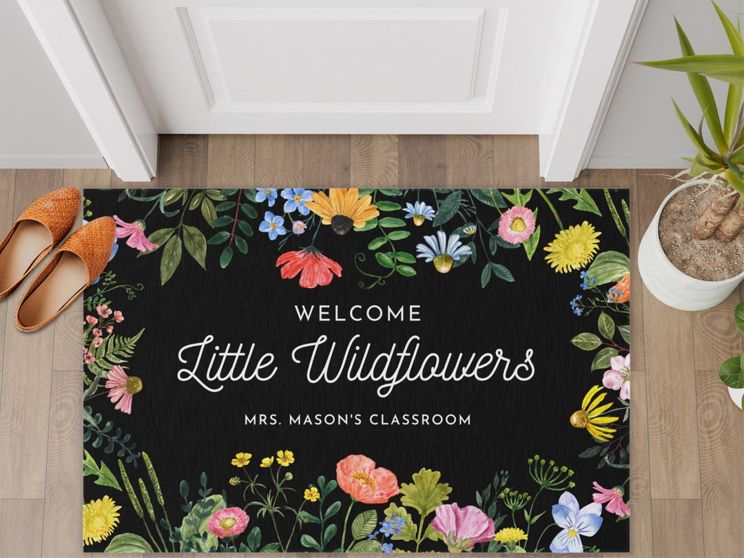Little Wildflowers Classroom Door Mat Completely Customizable