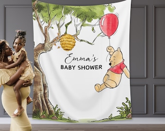 Winnie the Pooh Baby Shower Customizable Banner | Boy Baby Shower | Little Hunny Backdrop Décor | Classic Pooh Baby Shower | Pooh Birthday