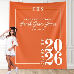 Class of 2026 Custom Graduation Party Banner Backdrop, Congrats Grad School Colors Décor, High School Graduation, College Grad