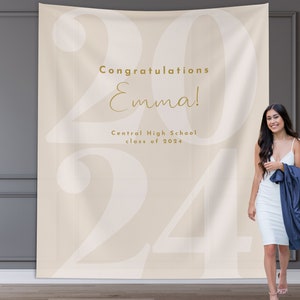 Class of 2024 Custom Graduation Party Backdrop | Personalized Congrats Grad School Colors Banner | High School Graduation | College Grad