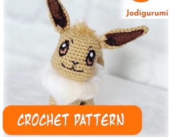 Patrón de crochet de Eevee - Monstruo de bolsillo amigurumi (Patrón PDF)