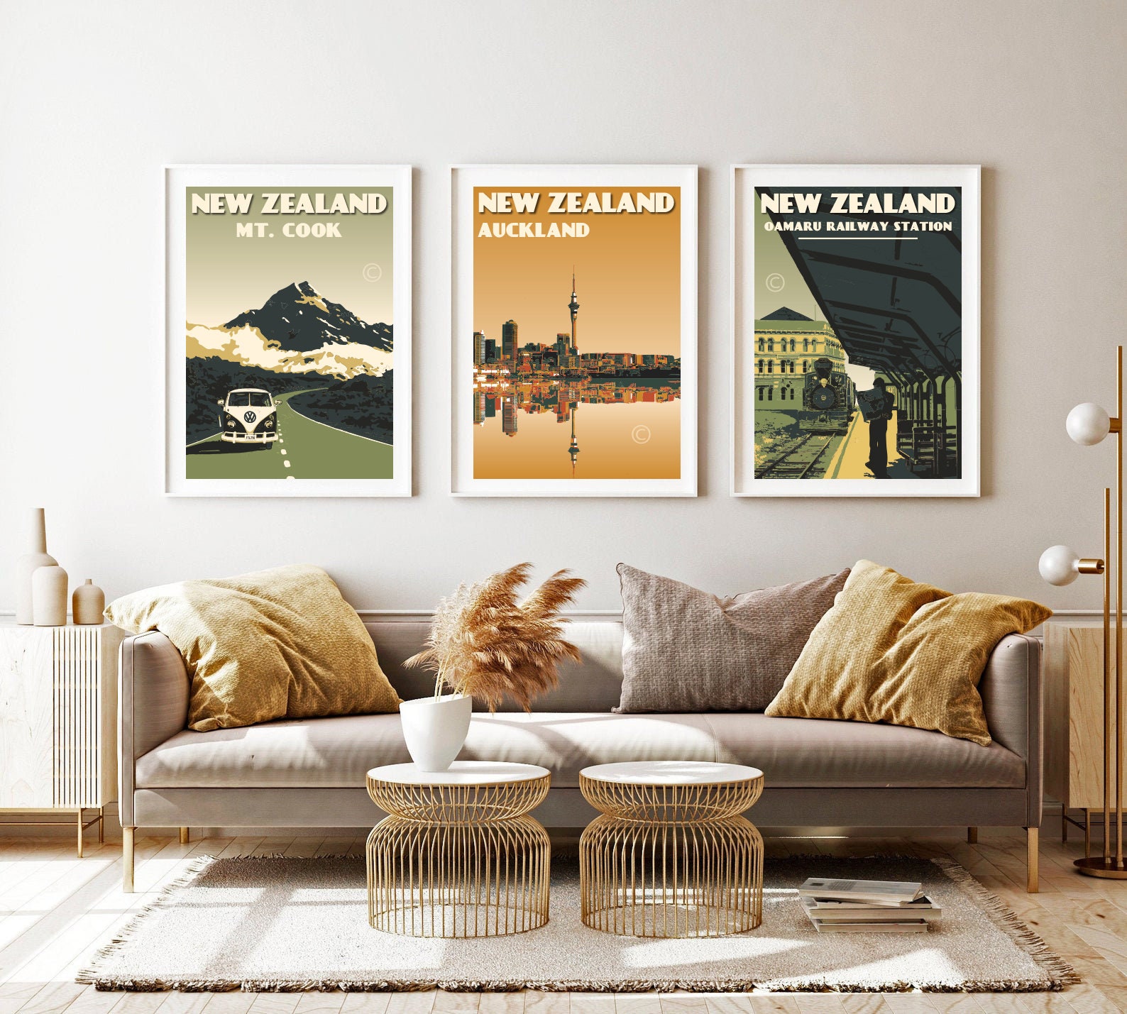New Zealand Art Print NZ Auckland City Skyline Wall Art Etsy