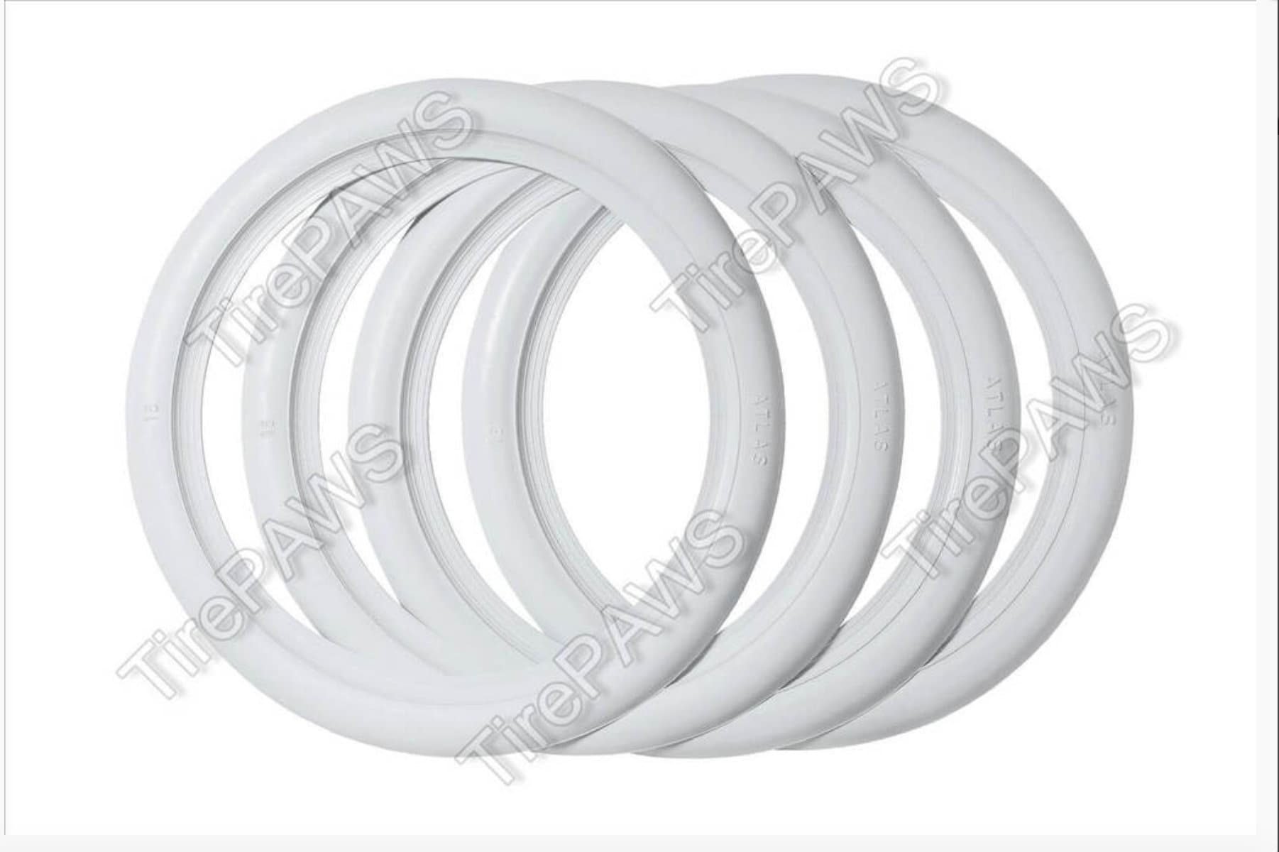 CLASSIC STYLE 15/" WIDE WHITE WALL PORTAWALL TIRE INSERT TRIM SET OF 4 FREE SHP