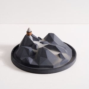 Concrete backflow incense holder - Valley of Fog | Incense Waterfall Fountain | Incense burner | Modern minimalist decor | Gift Present Him