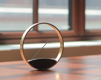 Minimalist Solid Bronze incense holder Moon Horizon | Meditation Zen Mindfulness | Brass Incense burner | Modern home | Housewarming Gift