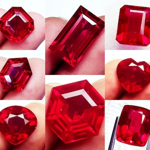 Natural Red Ruby 8+ Ct Certified Mixed Shape Loose Gemstone With Free Gift