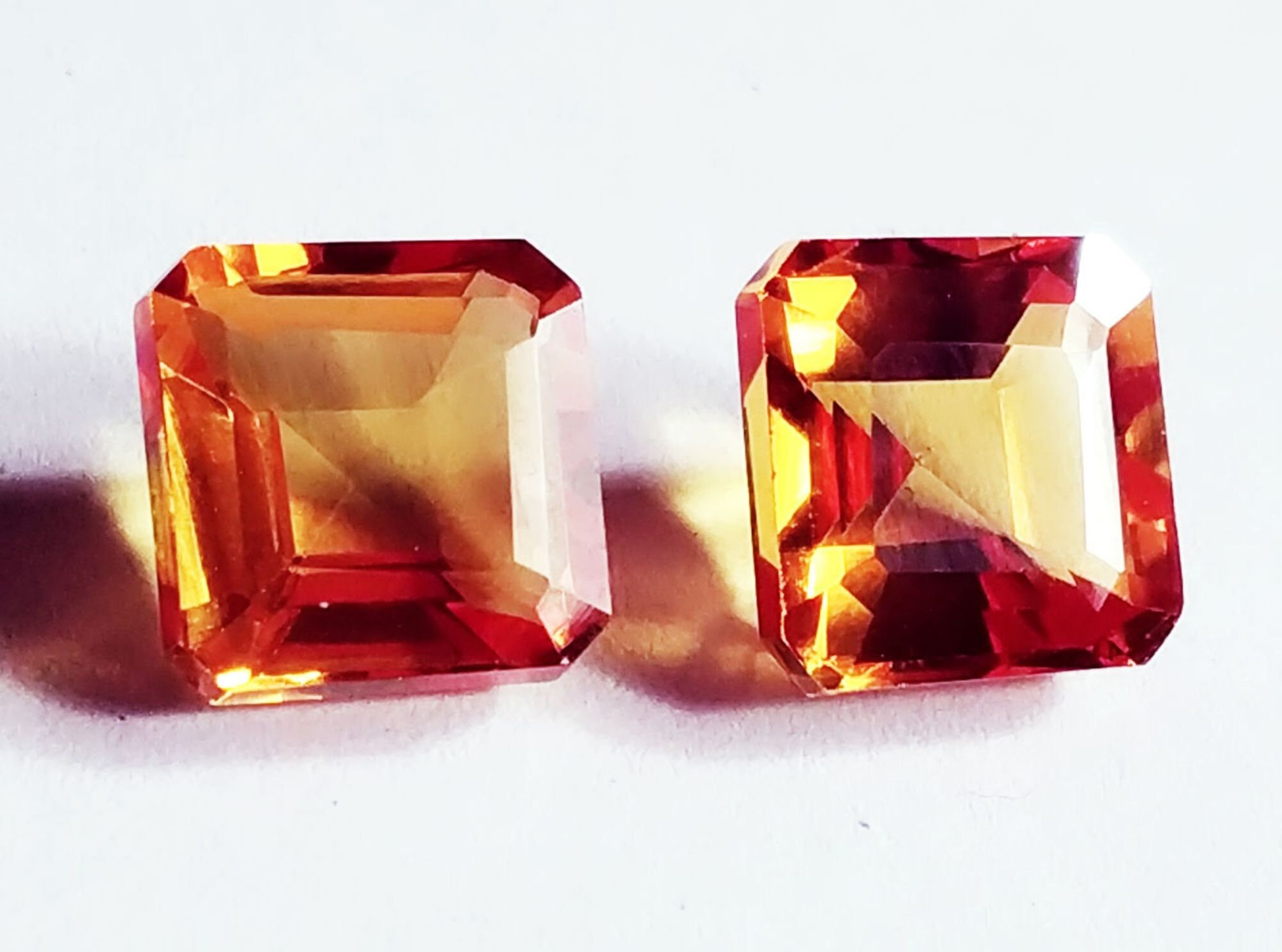 Loose Gemstones 8 to 10 Cts 2 Pieces Natural Orange Sapphire Etsy