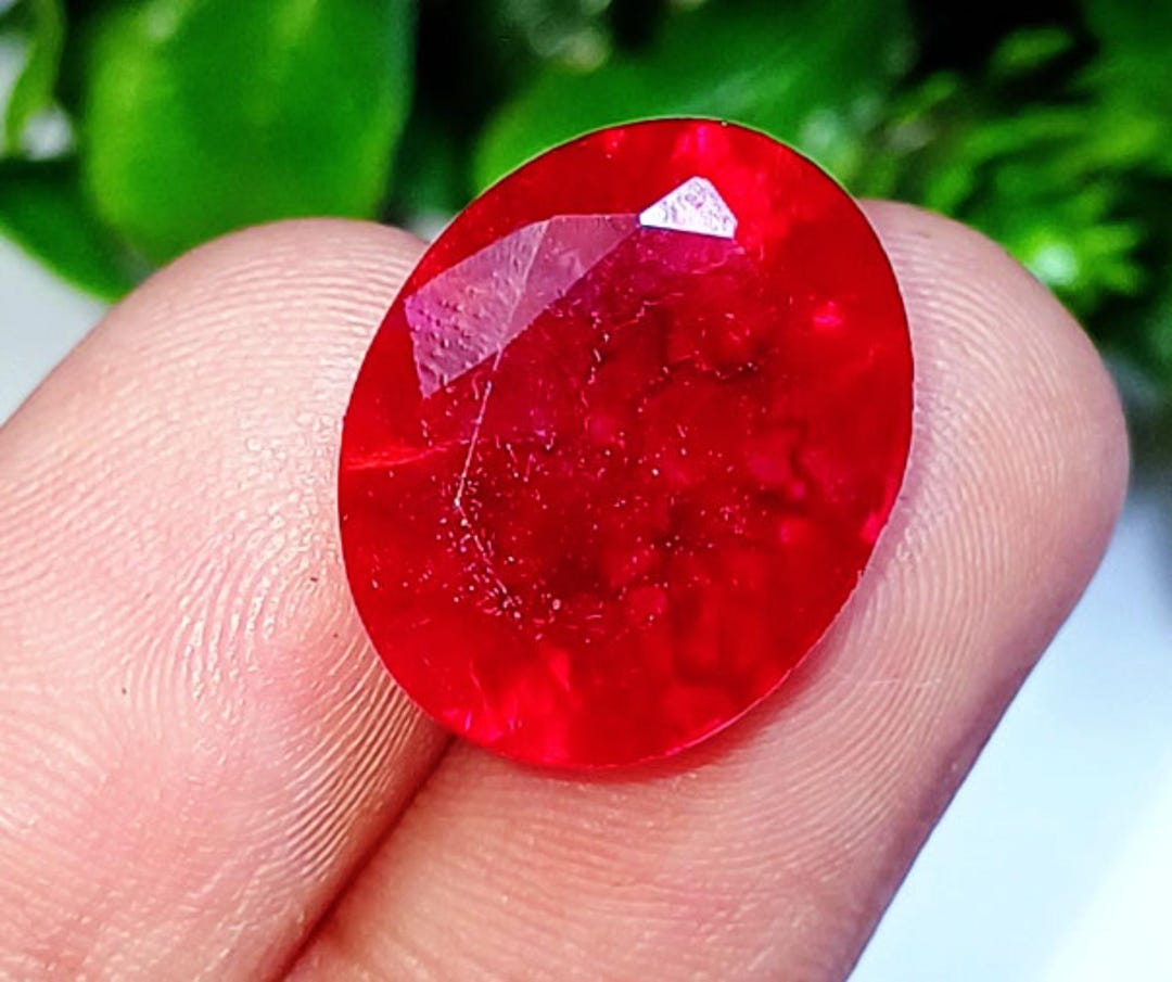 Red Ruby Picture Loose Gemstone Natural Red Ruby Oval Cut 11.00 Cts Certified With Free ...