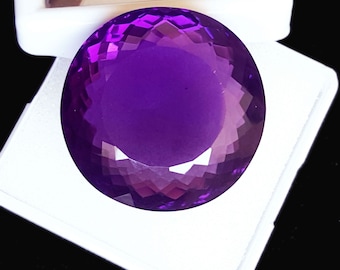 80 to 90 Ct Certified Loose Gemstone Natural Violet Amethyst With Free Shipping