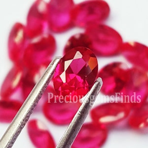 Natural Ruby Lot: Loose Gemstones for Jewelry Making (5x7 mm, 20 Pcs)