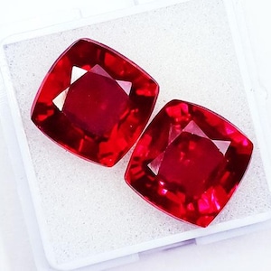 Par de rubíes rojos naturales de 8 a 10 quilates, gema suelta certificada con regalo gratis.