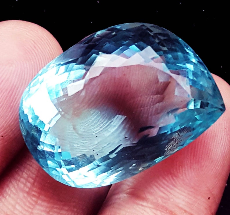 Loose Gemstone Light Blue Aquamarine Between 47 to 52 Cts Certified Free Shipping With Free Gift
