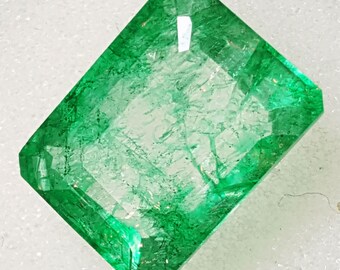 Ring Size Natural MuZo Colombian Emerald Loose Gemstone 7.20 Ct Certified With Free Shipping