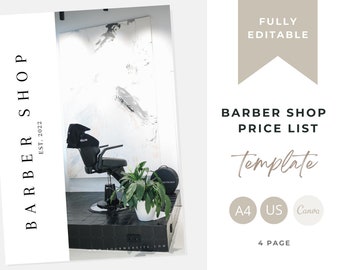 Barber Shop Template: Customise Your Style with Ease! Create the Perfect Look for Your Business with this Editable Barber Shop Template