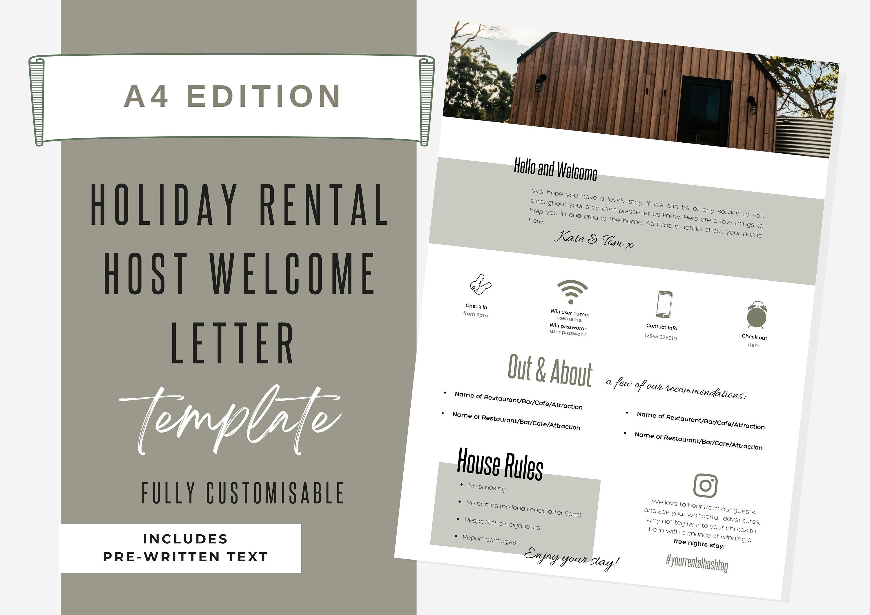 Welcome Letter Canva Template Airbnb Host Guide Airbnb - Etsy