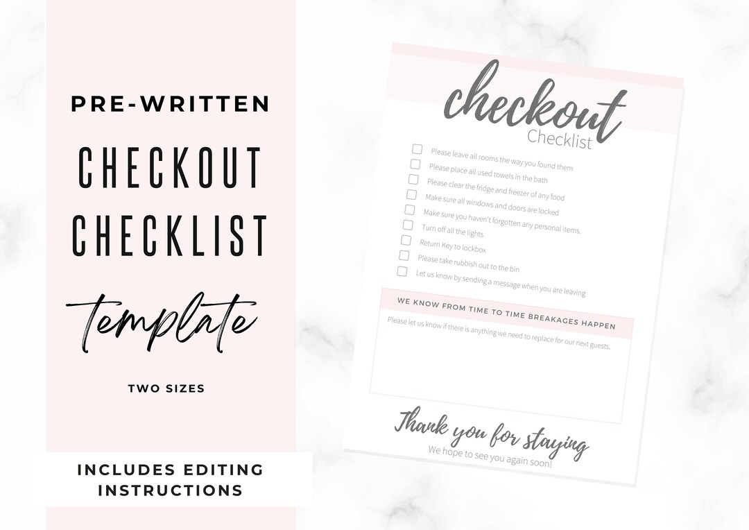 Editable Checkout Checklist Template: Airbnb Host Printable (canva ...