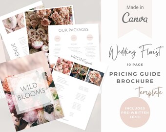 Wedding Florist Quick Price Guide – Editable Canva Pricing Brochure for Enquiries