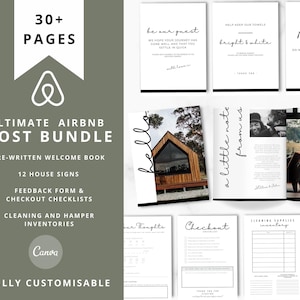 Airbnb Welcome Book Canva Template: Vacation Rental Host Bundle (Digital Download)