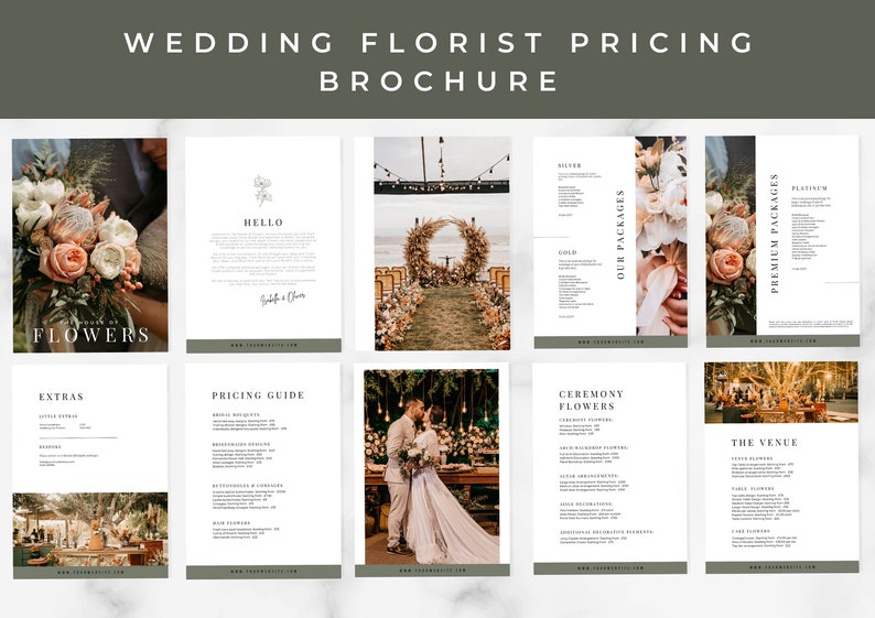 Wedding Florist Bundle: Pricing Brochure & Social Media Templates for Florist Businesses Magnolia Fern image 2