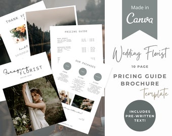 Wedding Florist Pricing Guide Template: 10-Page Brochure (Canva)