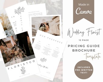 Wedding Florist Pricing Guide – Editable Canva Pricing Brochure & Service Price List