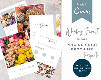 Wedding Florist Pricing Guide: 10-Page Brochure Template (Canva)