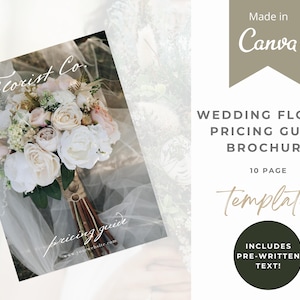Modèle personnalisable de guide de tarification pour fleuriste de mariage - Mettez en valeur votre entreprise florale avec ce modèle modifiable et professionnel - Calla