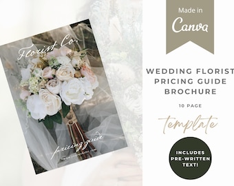 Wedding Florist Pricing Guide Template: Editable Canva Brochure (Digital Download)