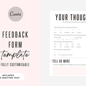 Vacation Rental Feedback Form Template: Airbnb, VRBO Host (Canva Editable)