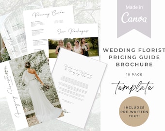 Wedding Florist Pricing Brochure Template – Editable Canva Packages & Pricing Guide