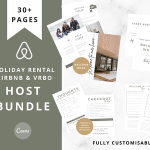 Airbnb Welcome Book Template: Host Bundle, House Signs (Digital Download)