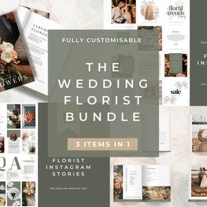 Wedding Florist Bundle: Pricing Brochure & Social Media Templates for Florist Businesses Magnolia Fern image 1