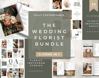 Wedding Florist Bundle: Pricing Brochure & Social Media Templates for Florist Businesses - Magnolia Fern