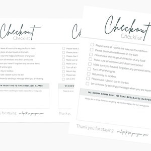 Checkout Checklists | Canva Template | Airbnb | Host | VRBO ...