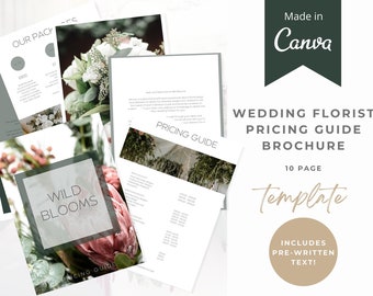 Wedding Florist Follow-Up Pricing Guide – Editable Canva Service Price List Brochure Template