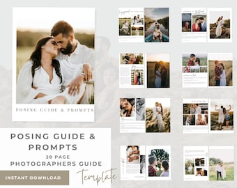 Customisable Photographer Posing Guide and Prompts Brochure Template - Photography Guide & Brochure Template fully editable