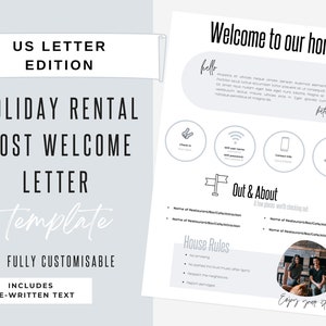 Welcome Letter | Canva Template | AirBnb | Host Guide | Airbnb Host Welcome Letter | Home Rental Welcome Letter | Frosted Pearl