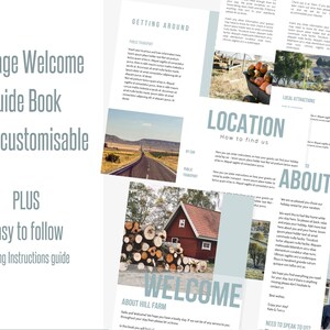 Airbnb Welcome Guide Book Template: 10-Page Editable Design (Digital Download)