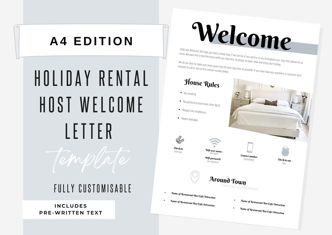 Welcome Message For Rbnb Airbnb Welcome Letter Template: Customizable Host Guide (digital ...