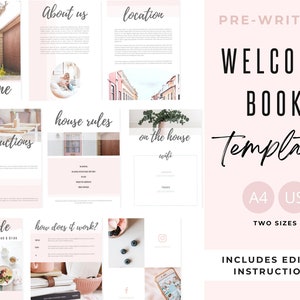Welcome Guide Book Canva Template: AirBnb Host Guide (Digital Download)