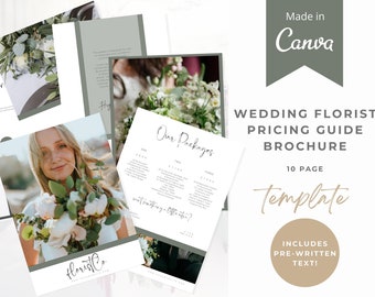 Wedding Florist Pricing Guide Template: Editable Canva Brochure (Digital)