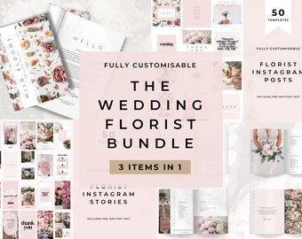 Wedding Florist Bundle Canva Templates | Pricing Brochure + Social Media