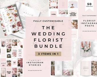 Wedding Florist Bundle: Pricing Brochure & Social Media Templates for Florist Businesses - Blossom