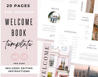 Editable Welcome Book Template: Airbnb, VRBO, Home Rental (Digital Download)
